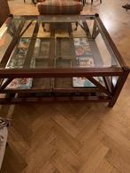 Houten Dressoirtafel/TV Meubel met glazen blad - Maastricht, Huis en Inrichting, Tafels | Salontafels, Ophalen, Gebruikt, 100 tot 150 cm