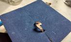 hogere zuiverhei 950 Zilveren RING +  Gouden 18karaats laag, Ophalen, Gebruikt, 17 tot 18, Dame
