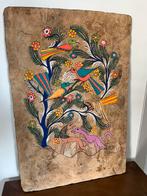 Mexicaanse amate schors schilderij vintage, Antiek en Kunst, Ophalen