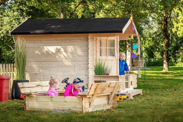 Speelhuisje Finland met vloer en fundering, Kinderen en Baby's, Speelgoed | Buiten | Speelhuisjes, Gebruikt, Hout, Ophalen of Verzenden