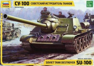 Zvezda 1:35 SU-100 tank destroyer (ongeopende doos!)  beschikbaar voor biedingen
