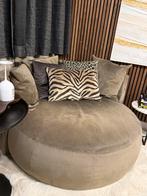 Ronde fauteuil pass partout velours taupe, Ophalen, Zo goed als nieuw, Minder dan 150 cm, Stof