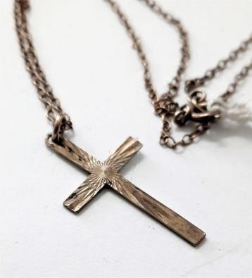 Zilveren kruisje hangertje met ketting (7933-1113) beschikbaar voor biedingen