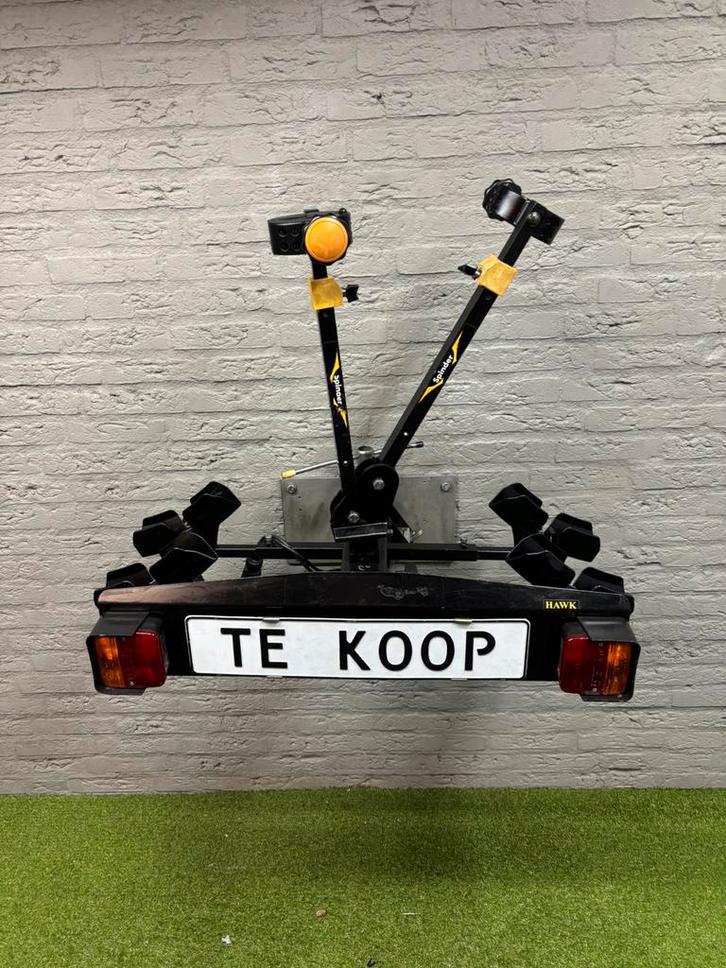 Spinder hawk 2 (elektr)fietsen50kg/kantelbaar/degelijk, Auto diversen, Fietsendragers, Gebruikt, Trekhaakdrager, 2 fietsen, Brede banden