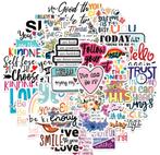 Stickers, tekst positief,  journal, scrapbook, Hobby en Vrije tijd, Scrapbooking, Ophalen of Verzenden, Nieuw