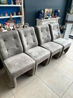 4 Eetkamerstoelen op wieltjes - Van de Bommel, Gebruikt, Leer, Ophalen of Verzenden, Vier