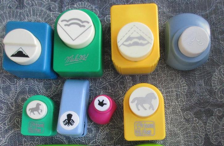 7 versch. ponsjes Tom Tas + Carl punch + craft punch, Hobby en Vrije tijd, Knutselen, Gebruikt, Gereedschap of Toebehoren, Ophalen of Verzenden