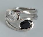 Zilveren ring 925 zilver maat 17 met zirkonia, Sieraden, Tassen en Uiterlijk, Ringen, Met kristal, Ophalen of Verzenden, 17 tot 18