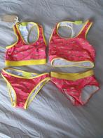 2x bikini 104 / 110 fluo roze / geel en leuke print Claesens, Claesens, Meisje, Sport- of Zwemkleding, Ophalen of Verzenden