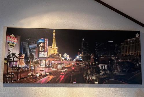 Canvas Schilderij Las Vegas Nachtzicht – 100x40 cm, Antiek en Kunst, Kunst | Schilderijen | Abstract, Ophalen