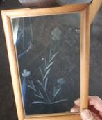 Vintage dienblad gegraveerd glas., Ophalen of Verzenden, Gebruikt, Rechthoekig, Overige materialen
