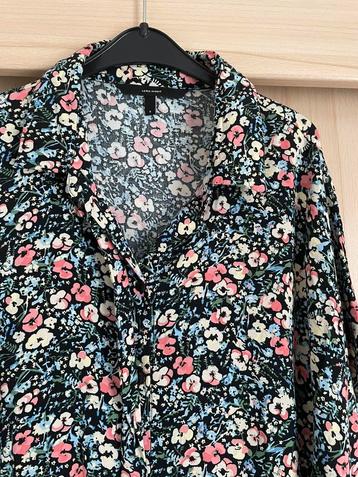 Nieuw Vero moda gekleurde bloemen jurk zwart blauw roze 38 m beschikbaar voor biedingen
