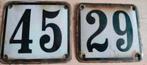 Echte antieke emaille huisnummers 29 en 45. De laatste!, Ophalen of Verzenden