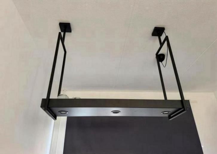 Goossens Hanglamp Vorm, met 3 kantelbare spots., Huis en Inrichting, Lampen | Hanglampen, Zo goed als nieuw, 75 cm of meer, Metaal