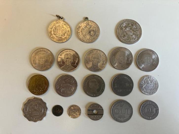 96 diverse penningen, meeste Nederlands, Postzegels en Munten, Penningen en Medailles, Overige materialen, Nederland, Ophalen of Verzenden