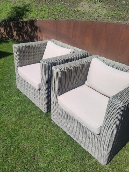 2x Wicker lounge tuinfauteuils, Tuin en Terras, Tuinsets en Loungesets, Wicker, Stoel, Ophalen