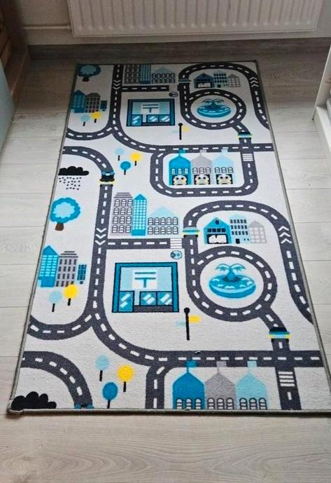2-zijdig speelkleed | autokleed 198x99, Kinderen en Baby's, Kinderkamer | Beddengoed, Gebruikt, Ophalen