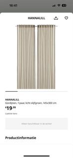 Complete gordijnset: HANNALILL, rails, runners & plooihaken, Ophalen, Gebruikt, Groen, 200 cm of meer