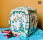Vintage Blikken Doos met Vogel- en Bloemenmotief, Antiek en Kunst, Antiek | Tin, Ophalen of Verzenden