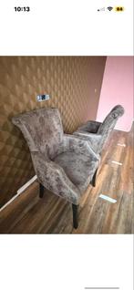 Rofra Eetkamer Fauteuils (4 stuks) - Taupe Nubuck, Huis en Inrichting, Stoelen, Ophalen, Bruin, Leer, Zo goed als nieuw