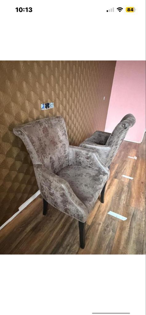 Rofra Eetkamer Fauteuils (4 stuks) - Taupe Nubuck, Huis en Inrichting, Stoelen, Zo goed als nieuw, Vier, Leer, Bruin, Ophalen