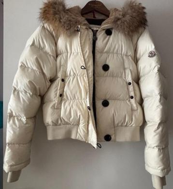 Moncler - crème donsjack - maat 3/L - rits/knopen - capuchon beschikbaar voor biedingen