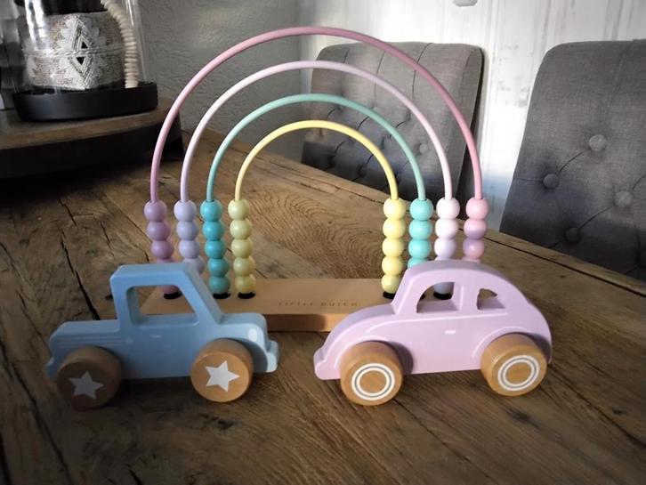 Telraam en 2 houten auto's Little Dutch, Kinderen en Baby's, Speelgoed | Educatief en Creatief, Zo goed als nieuw, Rekenen, Ophalen of Verzenden