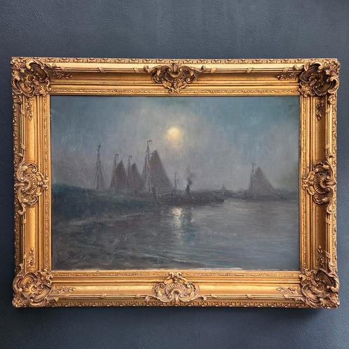 Romain Steppe olieverf schilderij, Westerschelde, Antiek en Kunst, Kunst | Schilderijen | Klassiek, Ophalen of Verzenden