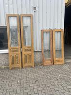 Prachtige set antieke ensuitedeuren met geetst glas, Gebruikt, Glas