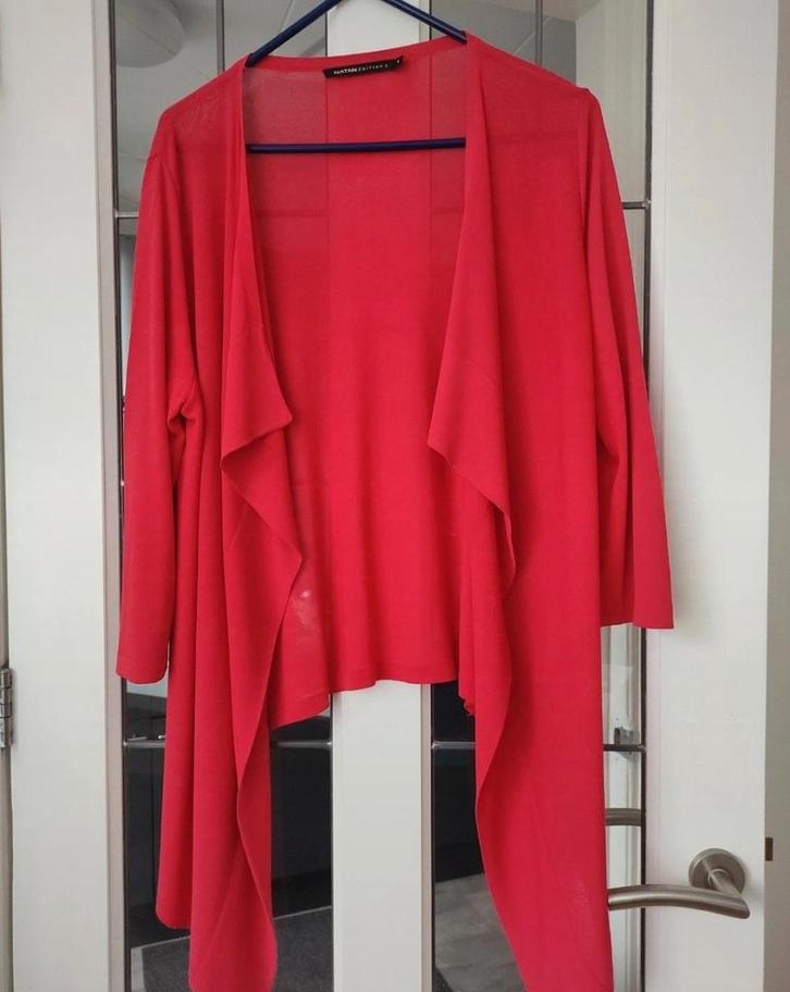 Natan Rode Open Vest Maat 4 (XL), Kleding | Dames, Bodywarmers, Gedragen, Maat 46/48 (XL) of groter, Rood, Ophalen of Verzenden