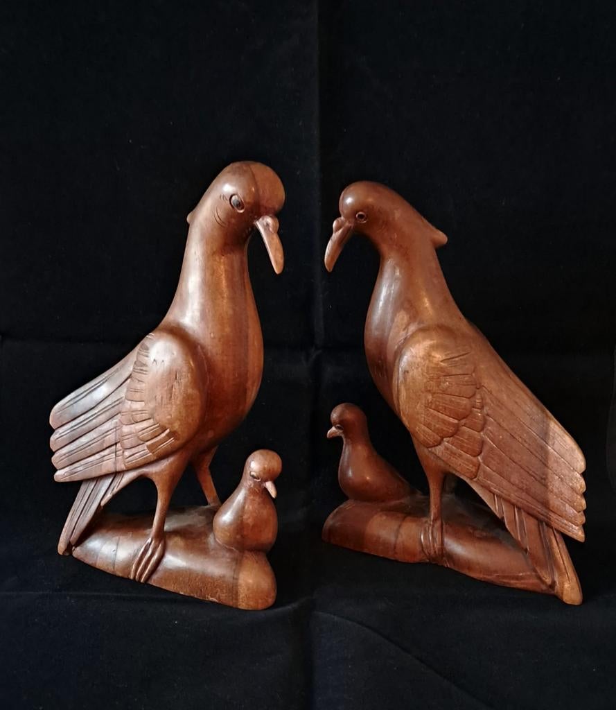 Stel vogels met jong., Antiek en Kunst, Verzenden