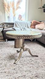 Salontafel Marmer messing, Ophalen, Gebruikt, 50 tot 100 cm, Hollywood regency