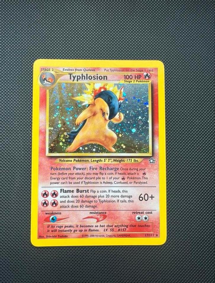 Typholsion Neo Genesis 17/111 - Pokémonkaart, Hobby en Vrije tijd, Verzamelkaartspellen | Pokémon, Gebruikt, Losse kaart, Ophalen of Verzenden