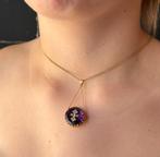 Amethist diamant kruis 18k gouden ketting hanger uniek dames, Sieraden, Tassen en Uiterlijk, Antieke sieraden, Verzenden, Goud