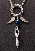 maangodin angel wings blauwe saffier, Ophalen of Verzenden, Nieuw, Steen of Mineraal
