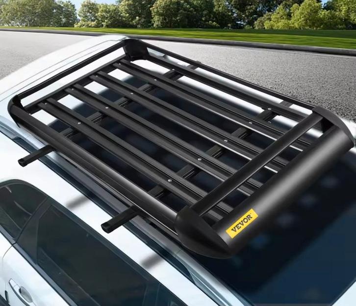 Universele Zwarte imperiaal Dakkoffer dakdrager dak rails, Auto diversen, Bagagerekken, Nieuw, Ophalen of Verzenden