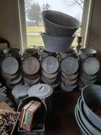 Vintage zinken vuilnisbakken, Ophalen