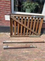 Hardhouten tuinhek plus palen, hengen en sluiting, Tuin en Terras, Ophalen, Met poort, Gebruikt, Tuinhek