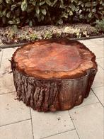 Boomstamtafel van sequoiahout (70cm) – robuust en zeldzaam, Huis en Inrichting, Ophalen, 50 tot 100 cm, Rond, Zo goed als nieuw