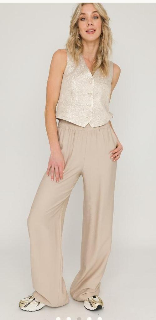 Prachtige beige pantalon Anna van Toor maat L, Kleding | Dames, Broeken en Pantalons, Zo goed als nieuw, Beige, Lang, Ophalen of Verzenden