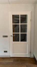 Houten binnendeur opdekdeur met glas, Ophalen, Zo goed als nieuw, Binnendeur, 200 tot 215 cm