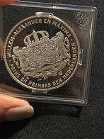 Zilveren Huwelijksmunt Willem-Alexander & Máxima, Koningin Beatrix, Zilver, Euro's, Ophalen of Verzenden