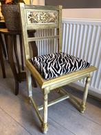 Frans Brocante gerestyled stoeltje met zebra print., Ophalen