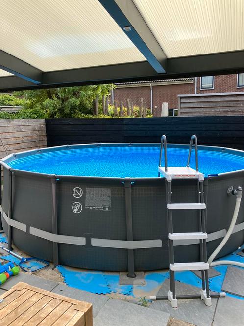 Intex XTR Zwembad 4.88m + Zoutwatersysteem, Tuin en Terras, Zwembaden, Zo goed als nieuw, Opzetzwembad, 120 cm of meer, 400 cm of meer