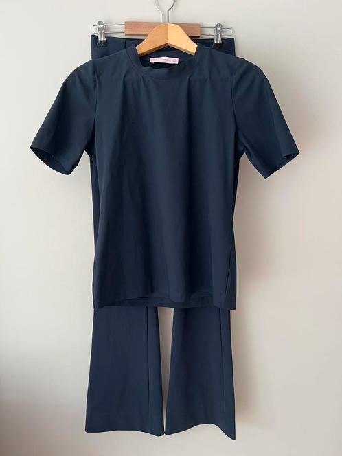 Studio Anneloes set bonded flair + shirt blauw XS - S, Kleding | Dames, Broeken en Pantalons, Zo goed als nieuw, Maat 34 (XS) of kleiner