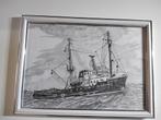 Gesigneerd orgn tekening sleep boot smit Jakarta, Antiek en Kunst, Kunst | Schilderijen | Modern, Ophalen