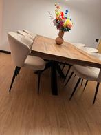 Eetkamerstoelen, wit velvet, Huis en Inrichting, Stoelen, Ophalen, Wit, Zo goed als nieuw, Stof