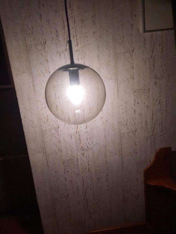 vintage design hanglamp rookglas bol hustadt likt op raak, Huis en Inrichting, Lampen | Hanglampen, Gebruikt, Minder dan 50 cm