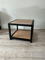 Bijzettafel - Handgemaakt - Eiken/Zwart - 65x65x50cm, Huis en Inrichting, Tafels | Bijzettafels, Vierkant, 55 tot 75 cm, Zo goed als nieuw