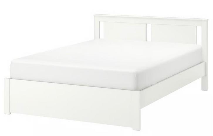 IKEA SONGESAND Bedframe, wit, 160x200 cm, Huis en Inrichting, Slaapkamer | Bedden, Zo goed als nieuw, Tweepersoons, 160 cm, Hout